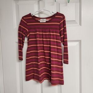 Hanna Andersson Kids Long Sleeve Tee - Burgundy and Pink Stripes